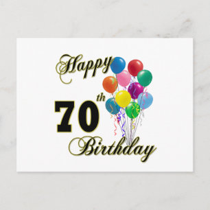 Carte Postale Joyeux 70e anniversaire cadeaux et vêtements d'ann