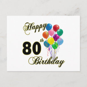 Carte Postale Joyeux 80e anniversaire cadeaux et vêtements d'ann