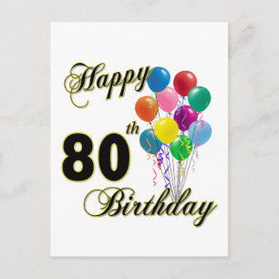 Carte Postale Joyeux 80e anniversaire cadeaux et vêtements d'ann