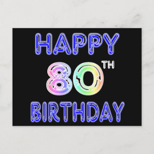 Carte Postale Joyeux 80e anniversaire cadeaux et vêtements d'ann