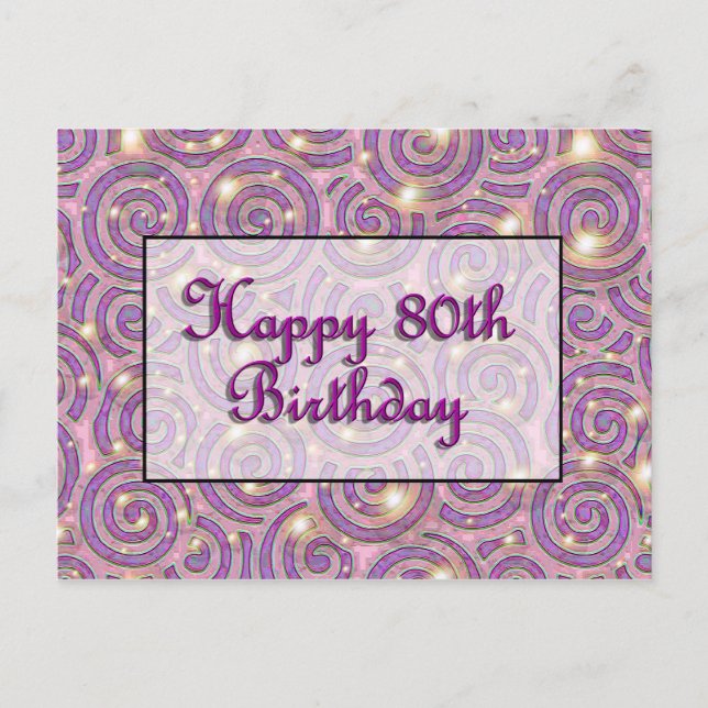 Carte Postale Joyeux 80ème Anniversaire (Devant)