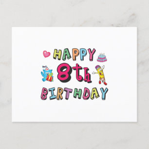 Carte Postale Joyeux 8ème anniversaire. Surprise d'anniversaire 