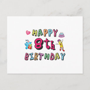 Carte Postale Joyeux 8ème anniversaire. Vœux d'anniversaire de 8