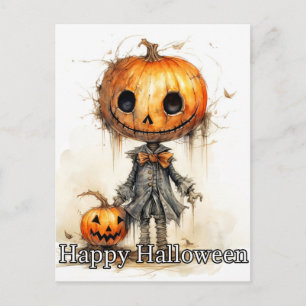 Carte Postale Joyeux ami Citrouille Halloween