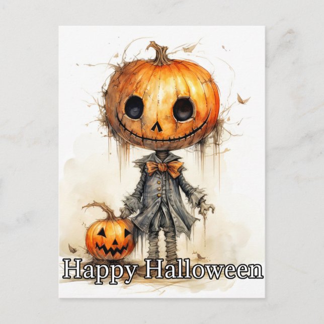 Carte Postale Joyeux ami Citrouille Halloween (Devant)