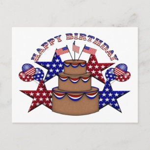 Carte Postale Joyeux anniversaire 4 juillet