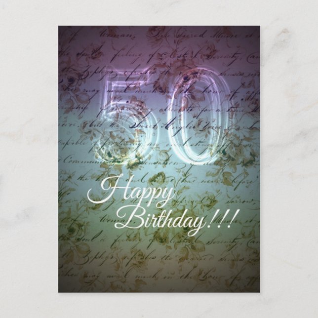 Carte Postale Joyeux Anniversaire!!! 50 ans (Devant)