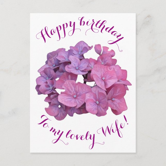 Carte Postale Joyeux anniversaire à la femme joli fleurs roses a (Devant)