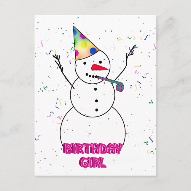 Carte Postale Joyeux anniversaire à la fille d'anniversaire! (Devant)