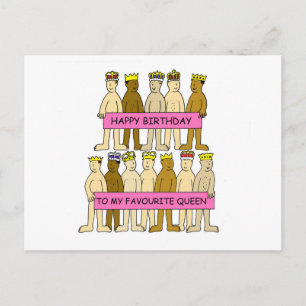 Carte Postale Joyeux anniversaire à la reine préférée Gay Humor