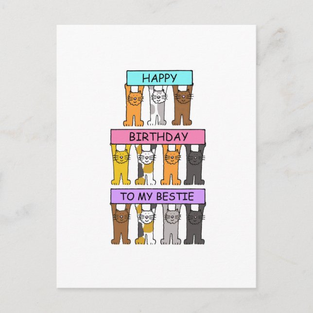 Carte Postale Joyeux anniversaire à ma bestie (Devant)