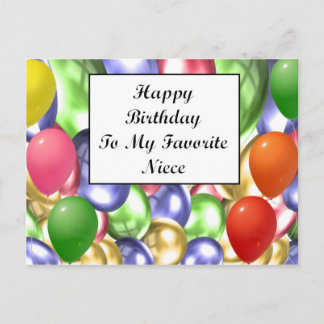 Carte Postale Joyeux Anniversaire À Ma Nièce Favorite
