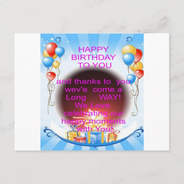 Carte Postale Joyeux anniversaire à vous Art Imprimer (Devant)