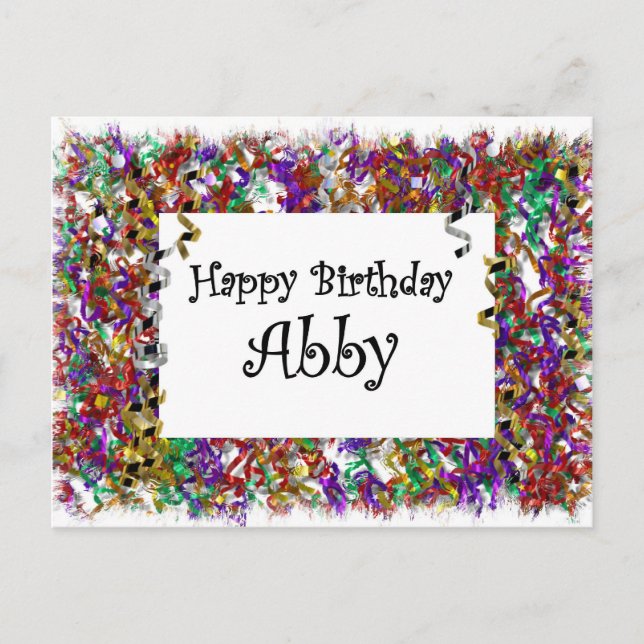 Carte Postale Joyeux anniversaire Abby (Devant)