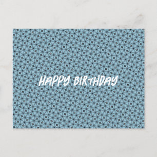 Carte Postale Joyeux anniversaire Abstrait noir et bleu Motif