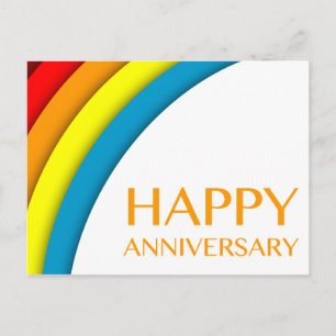 Carte Postale joyeux anniversaire (arc-en-ciel rétro)