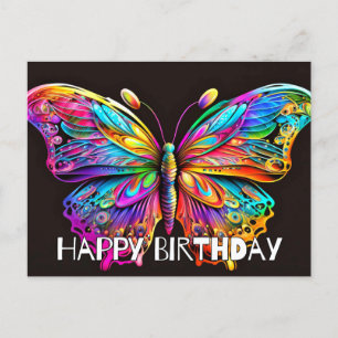 Carte Postale Joyeux Anniversaire Art Papillon Design
