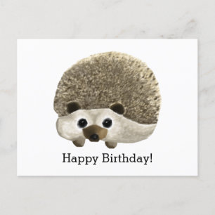 Carte Postale Joyeux anniversaire au hérisson