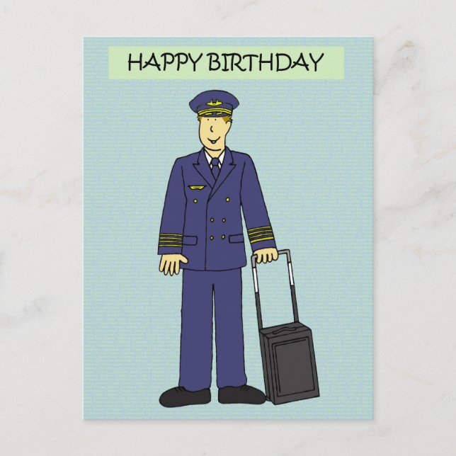Carte Postale Joyeux anniversaire au pilote (Devant)