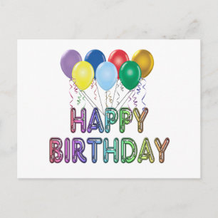 Carte Postale Joyeux anniversaire avec ballon