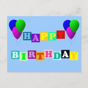 Carte Postale Joyeux anniversaire avec des ballons par Shirley T