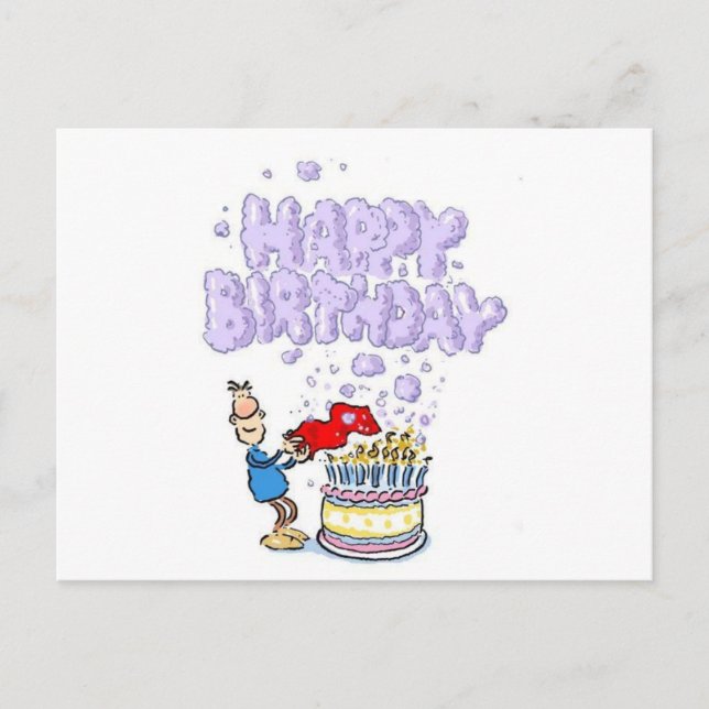 Carte Postale Joyeux anniversaire avec des bougies de gâteau d'a (Devant)