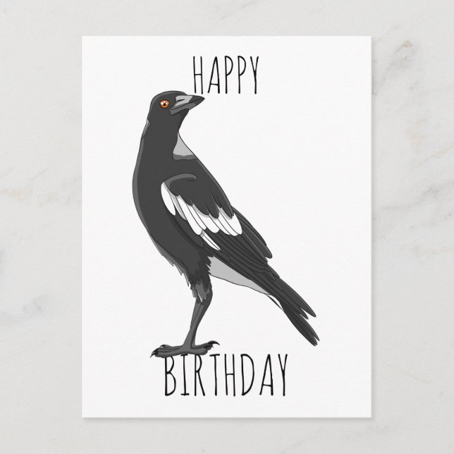 Carte postale Joyeux Anniversaire avec Magpie aust (Devant)