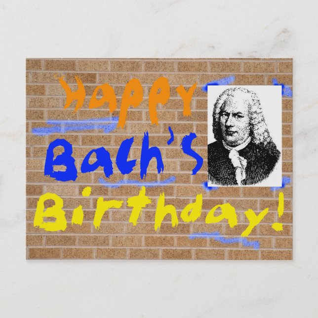 Carte Postale Joyeux anniversaire, Bach (Devant)