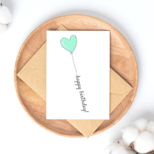 Carte Postale Joyeux Anniversaire - Ballons en forme de coeur Tu