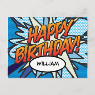 Carte Postale JOYEUX ANNIVERSAIRE Bande Dessinée Pop Art