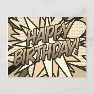 Carte Postale JOYEUX ANNIVERSAIRE Bande Dessinée Pop Art Vintage