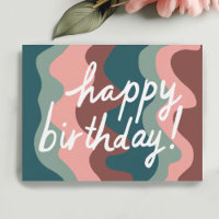 JOYEUX ANNIVERSAIRE Bandes ondulées colorées Cool