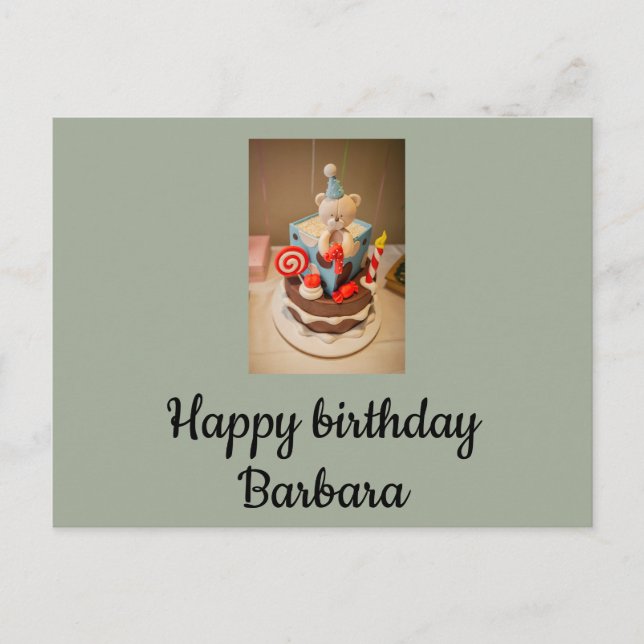 Carte Postale Joyeux anniversaire Barbara (Devant)