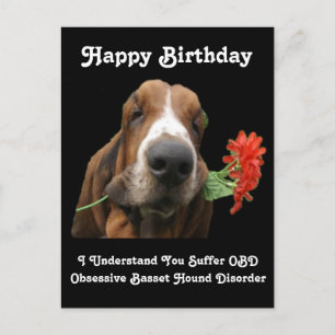 Carte Postale Joyeux Anniversaire Basset Hound Ave
