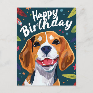 Carte Postale Joyeux anniversaire Beagle