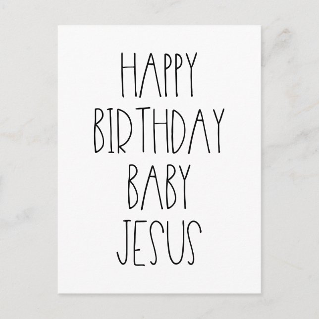 Carte Postale Joyeux anniversaire Bébé Jésus drôle Noël (Devant)