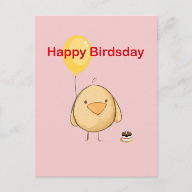 Carte Postale Joyeux anniversaire Bird Bird thème anniversaire S (Devant)