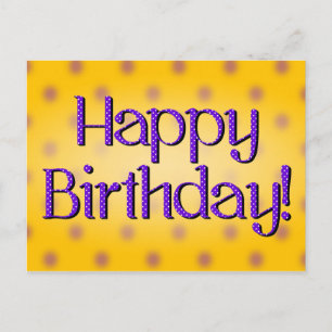 Carte Postale Joyeux Anniversaire Bleu Polka Point Texte Bkgrd J