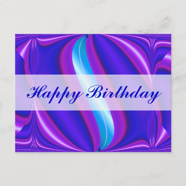 Carte Postale Joyeux anniversaire bleu vif (Devant)