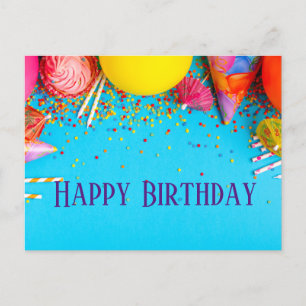 Carte Postale Joyeux Anniversaire Bougies, Cupcake, Saupoudrages