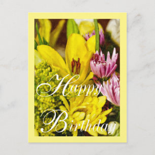 Carte Postale Joyeux Anniversaire Bouquet Enjoué De Style Pictur