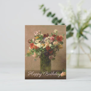 Carte Postale Joyeux anniversaire - Bouquet floral Art françai