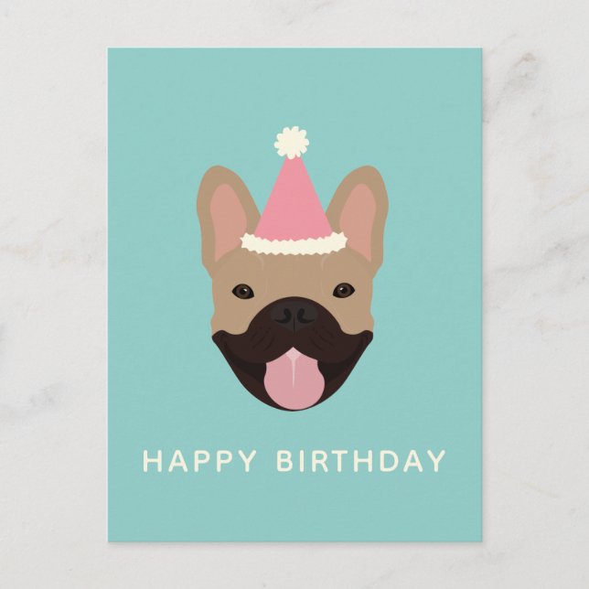 Carte Postale Joyeux anniversaire Casquette français de la fête  (Devant)