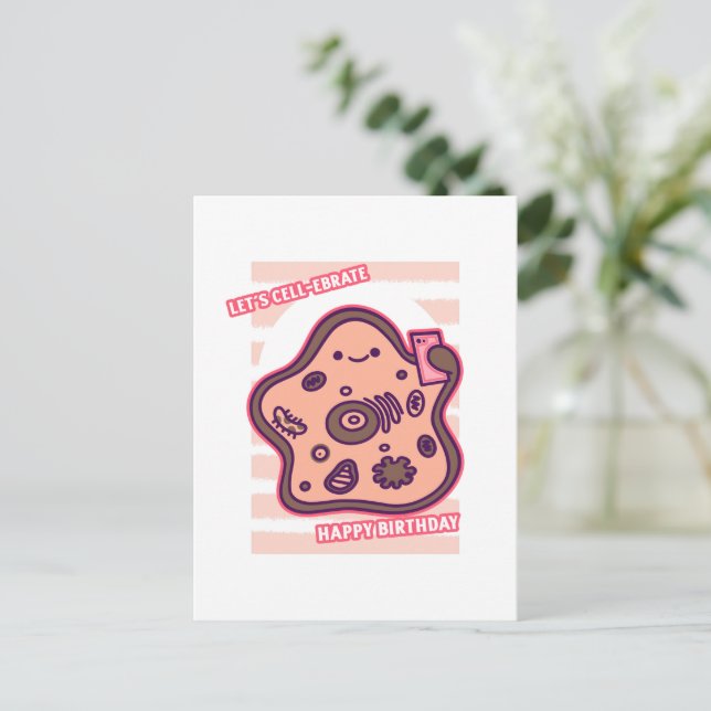 Carte Postale Joyeux anniversaire, célébrons la biologie, jeu de (Debout devant)