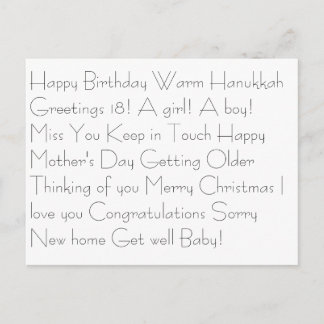 Carte Postale Joyeux anniversaire Chaleureux Hanoukka Salutation