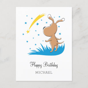 Carte Postale Joyeux Anniversaire Chien Chiot Puppy Shooting Sta