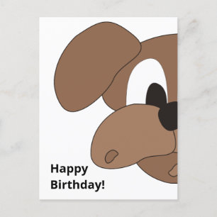 Carte Postale Joyeux Anniversaire Chien curieux