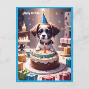 Carte Postale Joyeux Anniversaire Chien Mignon