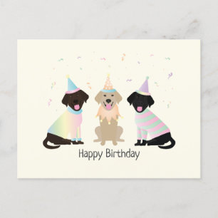 Carte Postale Joyeux Anniversaire Chiens Labrador Retriever