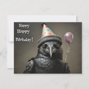 Carte Postale Joyeux anniversaire corbeau